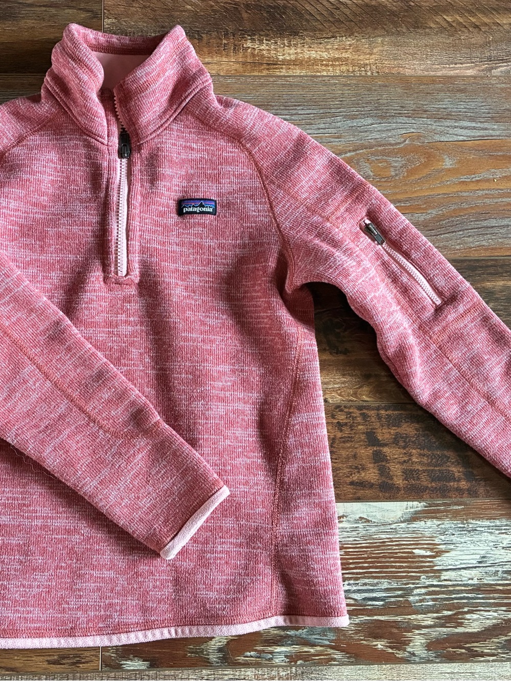 Patagonia Girls  Pink Quarter-Zip Sweater